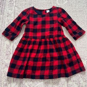 GAP Red and Black Plaid Kids Dress